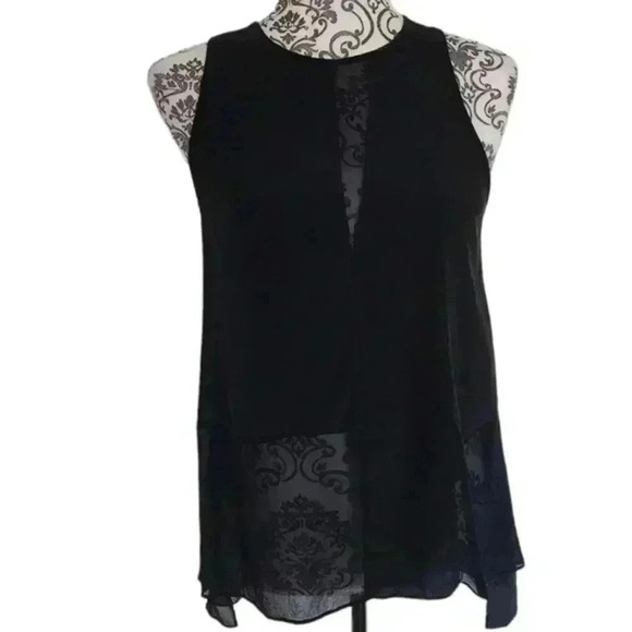 Aritzia Wilfred Ninon Silk Blouse Sleeveless Cutout Back Sheer Women's  size XS - Picture 1 of 11